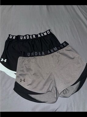Under Armour Black Gray Athletic Gym Shorts Medium Bundle / Lot